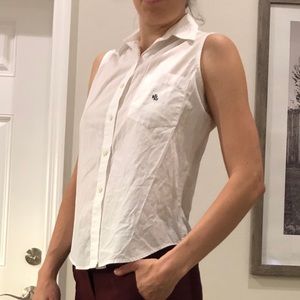 RALPH LAUREN white button down top